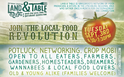 Land and Table: Potluck, Networking, Crop Mob | September 3