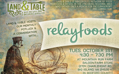 Land and Table: Potluck and Conversation With Relay Foods – Oct 1